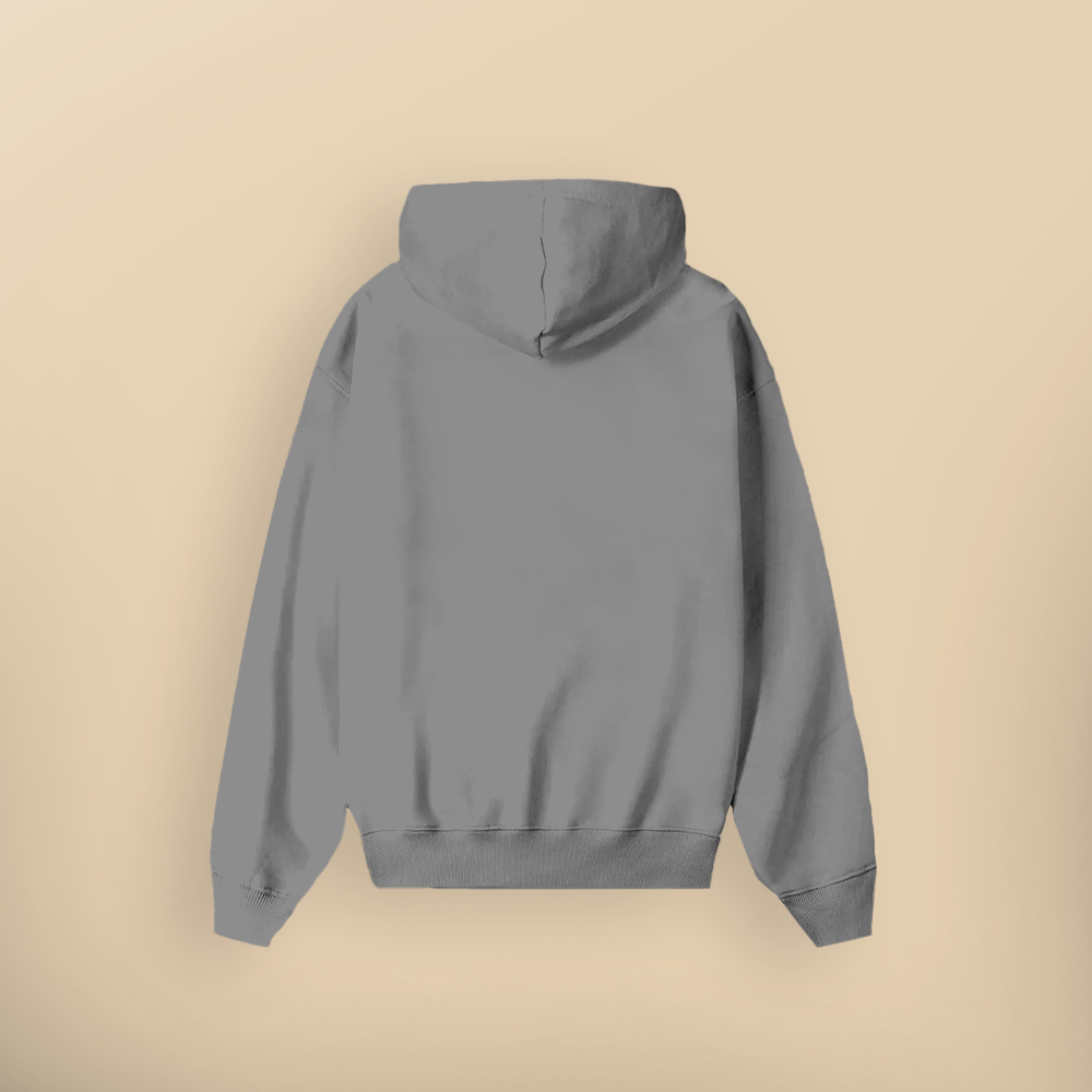 Hoodie "Varsity" Bordada Gris Oscuro