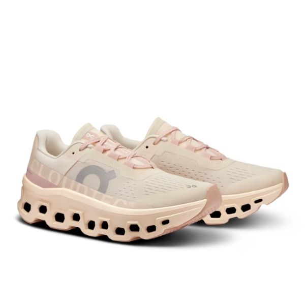 On Cloudmonster Moon Fawn Pink