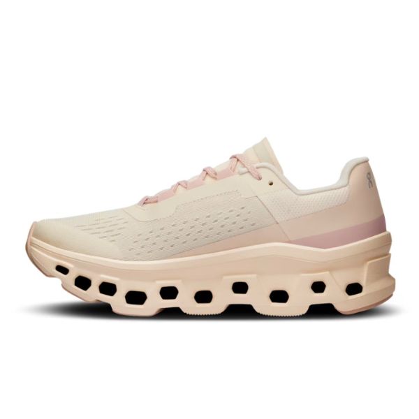 On Cloudmonster Moon Fawn Pink