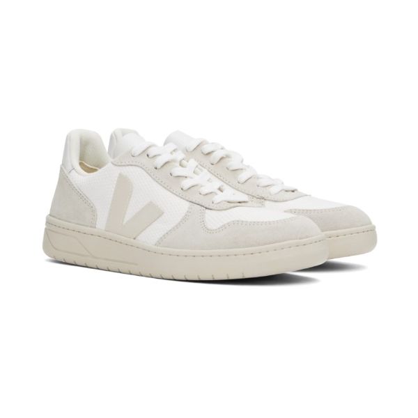 VEJA V-10 B-MESH WHITE NATURAL PIERRE
