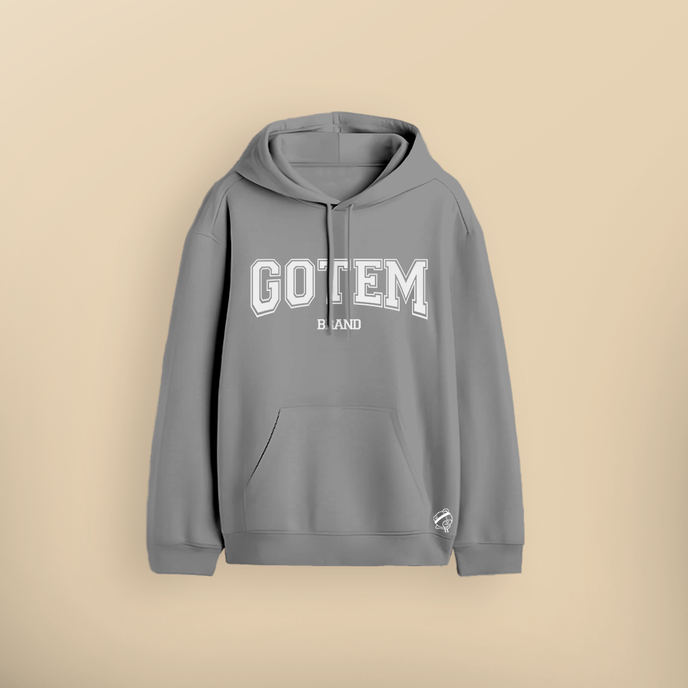Hoodie "Varsity" Bordada Gris Oscuro