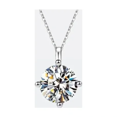 Moissanite Collar solitario 4 puntas